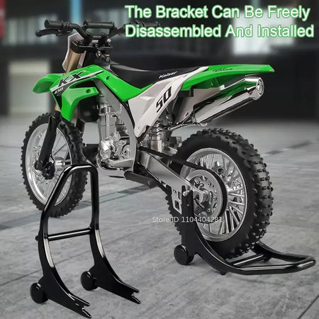 1:12 kawasaki kx450 nijia ZX-6R modelo de motocicleta brinquedo diecast liga carro roda dianteira direção absorção choque decorativo presente do menino