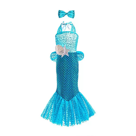 Meninas escala roxa princesa sereia ariel cosplay vestido de halloween vestido de festa de aniversário meninas verão praia vestido de férias