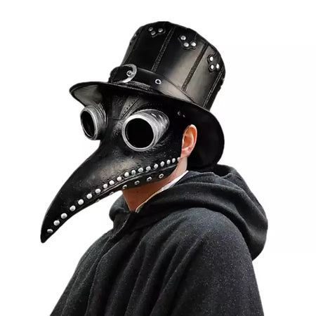 Halloween preto borracha praga médico máscara nariz longo pássaro beek steampunk gás látex máscara facial cosplay prop para crianças e adultos