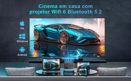 Salange-P28B Suporte 4K Projetor, Android 11, WiFi 6, BT5.0, Smart TV, 720P, Cinema, Filme ao ar livre, Foco Eletrônico, Excelente Som