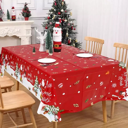 Toalha de mesa Merry Christmas Snowman para decoração de casa, toalha de mesa, inverno, ano novo, 2022, 2024