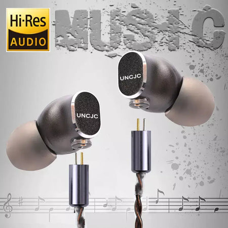 Uncjc fone de ouvido com fio de alta resolução usb c fones de ouvido embutidos USB-C dac par trançado cabo de 2 pinos iem fones de ouvido alugues áudio com microfone