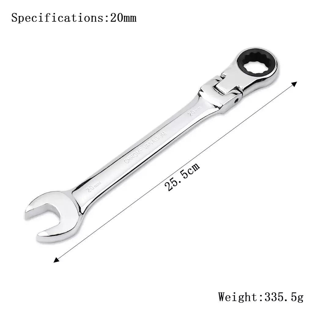 Chave de catraca de chaves, conjunto de ferramentas manuais, catraca de 72 dentes, cabeça flexível, acabamento espelhado, 6mm-27mm, reparo automático e doméstico, 1 peça