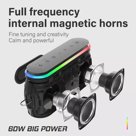 60w xdobo x8 iii alto-falante bluetooth subwoofer sem fio ipx7 6600mah banco de potência baixo duplo alto-falante ao ar livre para telefone inteligente tv