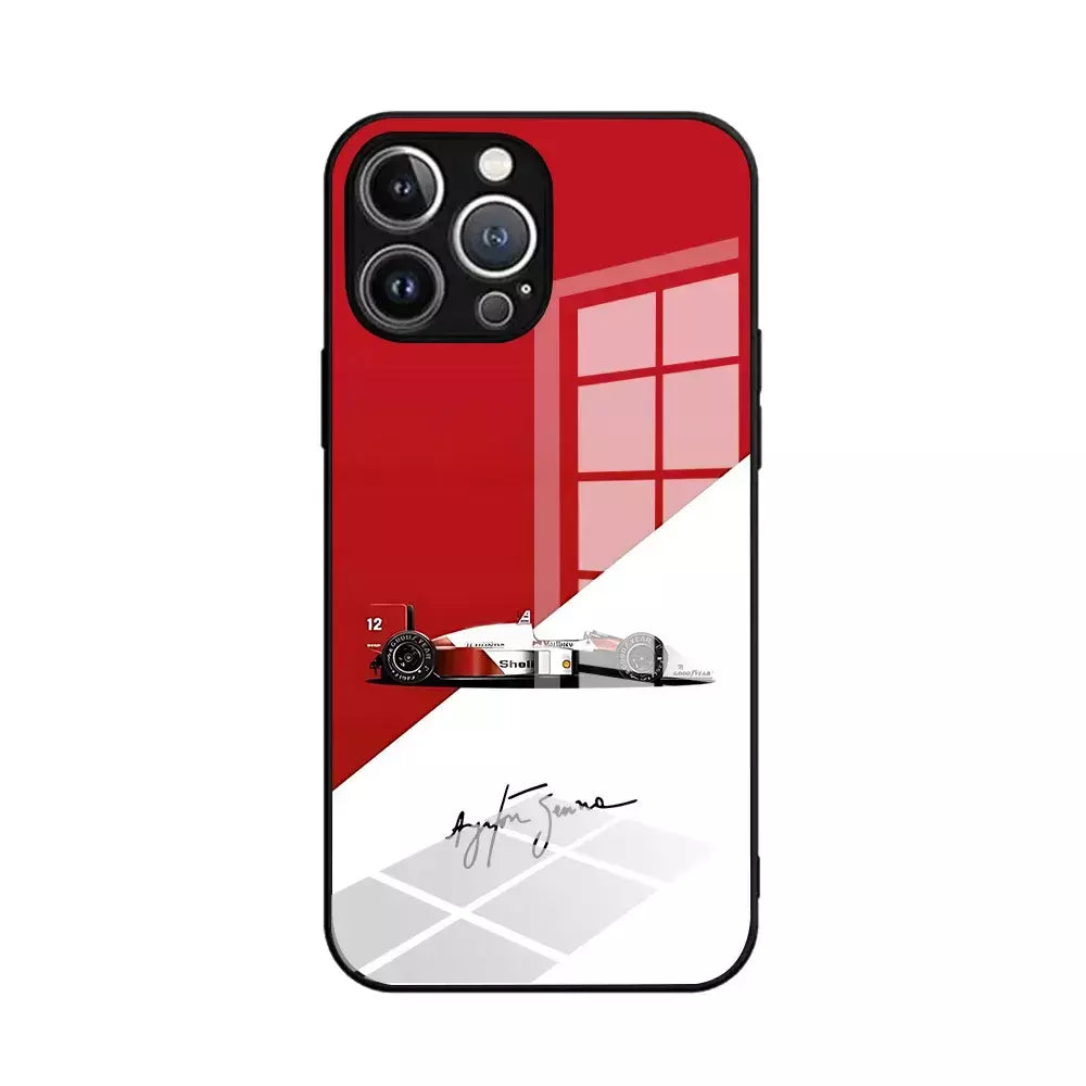Ayrton Senna F1 Capa de telefone para iPhone 16 16e 15 14 13 12 Mini 11 Pro XS Max XR X SE 2022 8 7 Plus Moldura de silicone macio de vidro
