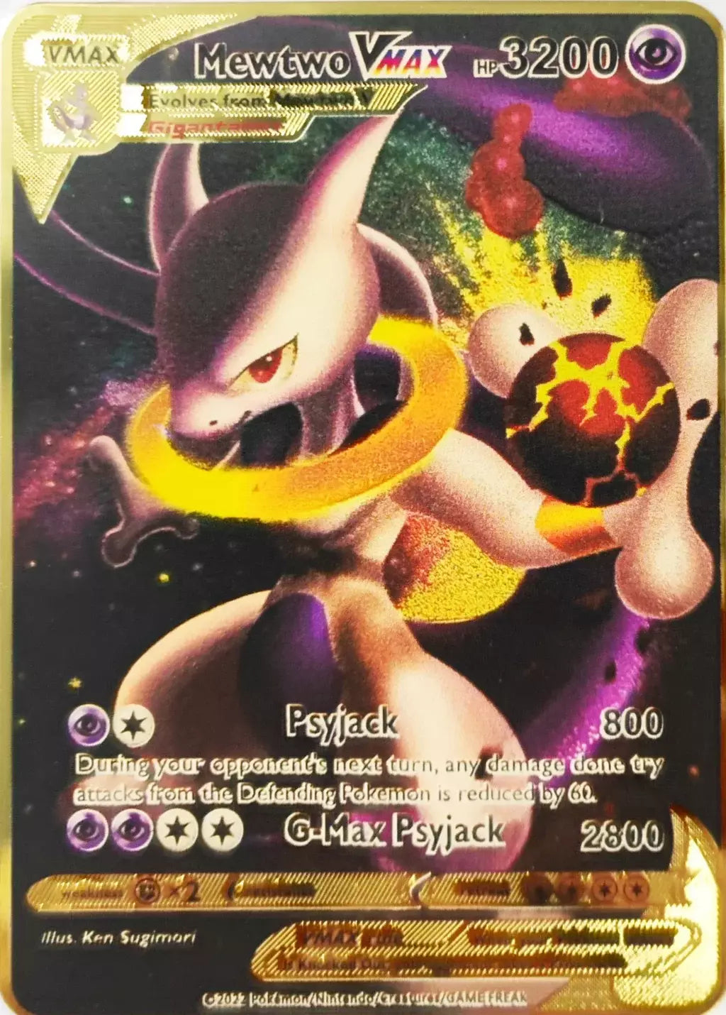 Pokemon English Metal Card Anime Pikachu Charizard Mewtwo Arceus Frog Flower Vmax GX Letters Game Collection Card Kids Toy Gifts