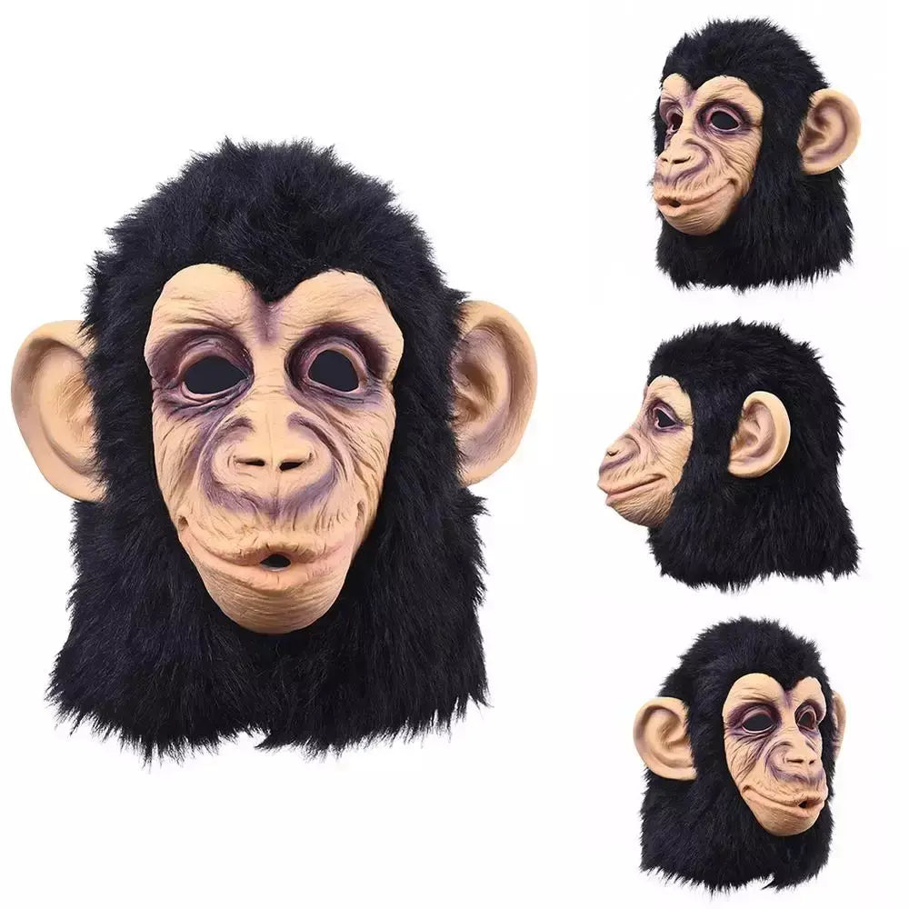 Novo macaco gorila máscaras de halloween adulto rosto cheio máscara engraçada látex festa de halloween cosplay traje masquerade máscaras realistas