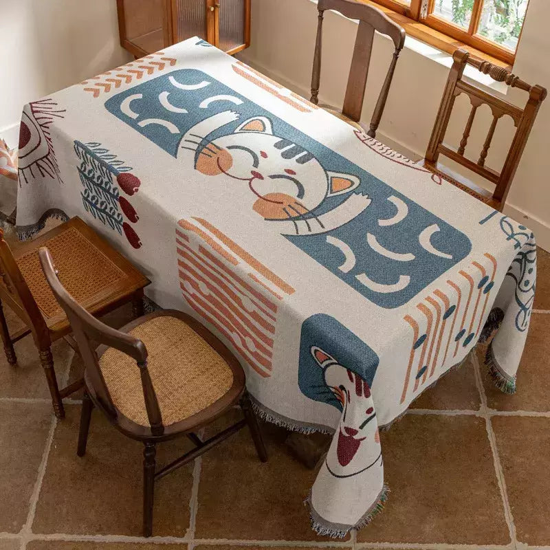 Multi Funcional Toalha de Mesa Fio de Algodão, Mesa de Jantar, Sala de estar ao ar livre, dupla face Camp e Picnic Mat Disponível