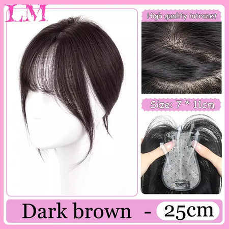 Lm fino 3d ar franja de cabelo em linha reta puro franja clipe em extensões de cabelo topper franja 3d invisível sem costura cabeça peruca de cabelo