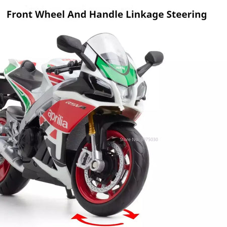 1:12 apulia rsv4 suzuki gsx liga modelo de carro da motocicleta brinquedos diecast roda dianteira direção suspensão da roda traseira presentes das crianças