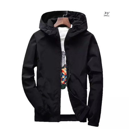 Jaqueta impermeável com capuz masculino, blusão, outwear masculino, streetwear casual, roupas da moda, primavera, outono, 2024