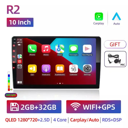 Android 13 2 din rádio do carro carpla auto 7 9 10 13.1 Polegada universal wifi gps áudio reprodutor multimídia para nissan toyota kia honda