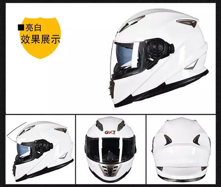 Gxt palhaço rosto cheio capacete da motocicleta lente solar interna motocross casco moto leve segurança bicicleta de rua equitação rápida casque moto