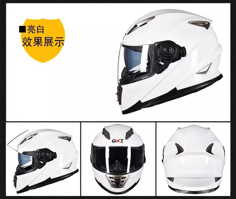 Gxt palhaço rosto cheio capacete da motocicleta lente solar interna motocross casco moto leve segurança bicicleta de rua equitação rápida casque moto