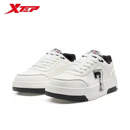 Xtep Board Shoes para homens 2025 primavera antiderrapante embrulho confortável retro sola grossa moda casual sapatos brancos 975119310050