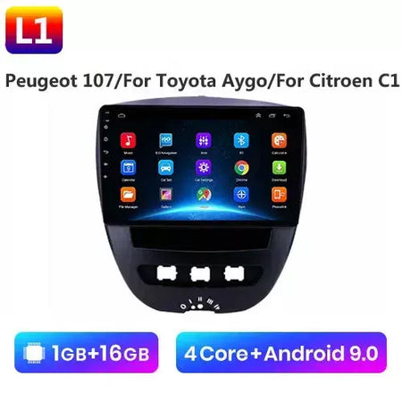 Android 10 2 din reprodutor multimídia do carro para peugeot 107 toyota aygo citroen c1 2005-2014 unidade principal estéreo navegação gps bt wifi