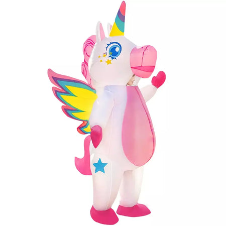Vestuário colorido unicórnio animal trajes infláveis terno anime purim halloween carnaval festa cosplay traje para crianças adultas