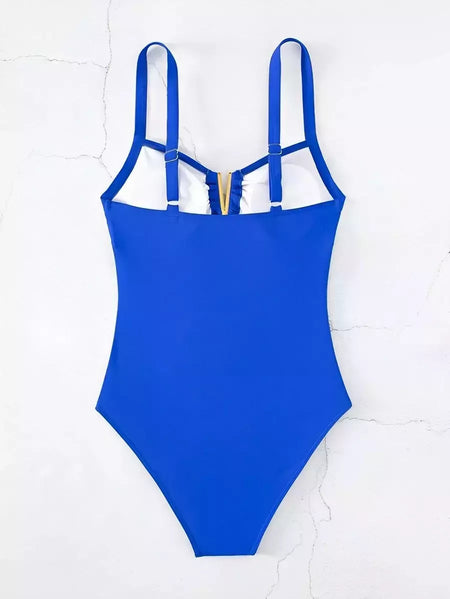 Maiô frente Ruched feminino, One Piece Swimwear, Fato de banho sexy, Roupa de praia feminina, Banho de natação, Monokini, Cortar fora, 2021