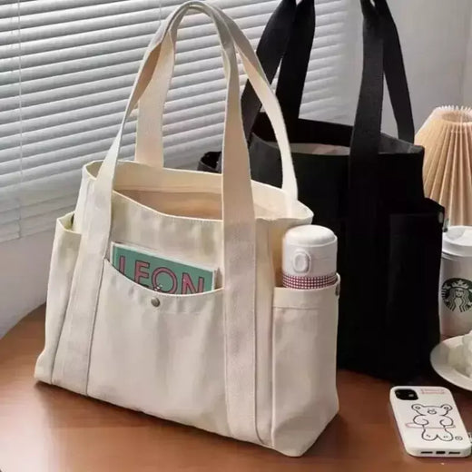 Estilo preppy bolsa de ombro unissex grande capacidade bolsa casual versátil sólida bolsa de lona estudante viajando zíper saco quadrado