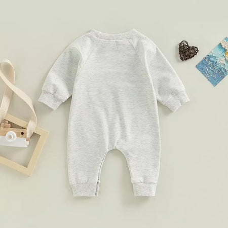 Citgeett outono infantil do bebê meninas meninos primavera macacão dos desenhos animados carta imprimir manga longa comprimento total macacão outono roupas