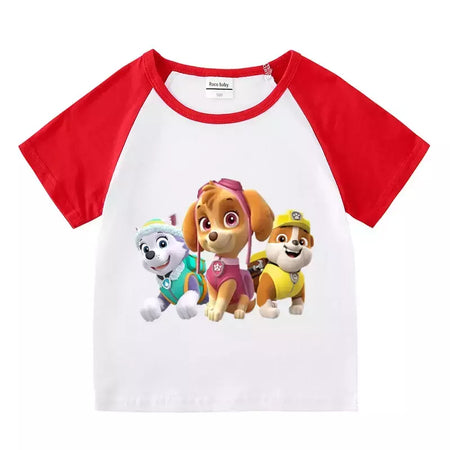 Boys Paw Patrol T-shirt manga curta Top e Shorts Set, bebê meninos roupas, roupas dos desenhos animados, terno verão, novo conjunto infantil, 2022, 2pcs