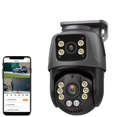BELIA 4K 8MP Câmera de vigilância WiFi, zoom digital 4X, câmera IP PTZ ONVIF lente dupla, detecção humana AI, segurança externa ICSEE