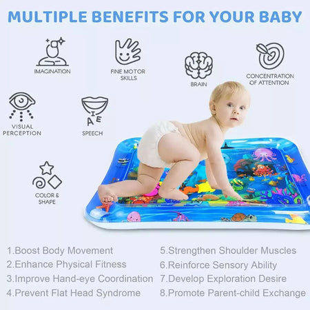 Tapete de jogo sensorial de água engrossado tapete de água inflável para gato e cão pet playmat com peixe mar oceano tema brinquedo sensorial água