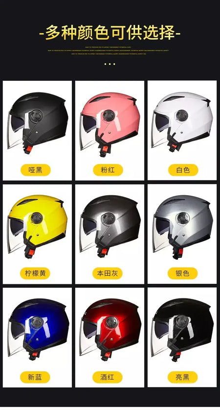 Capacete de motocicleta masculino feminino quatro estações capacete para motocicleta cascos para moto lente dupla corrida meia capacete