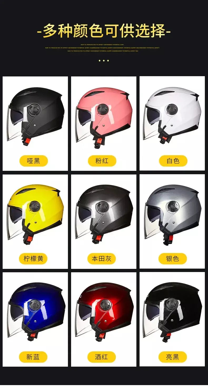 Capacete de motocicleta masculino feminino quatro estações capacete para motocicleta cascos para moto lente dupla corrida meia capacete