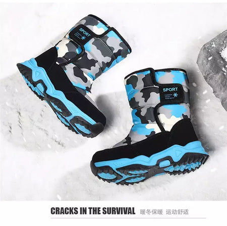 2023 inverno crianças sapatos de pelúcia tecido impermeável antiderrapante sapatos da menina sola de borracha botas de neve moda quente botas ao ar livre