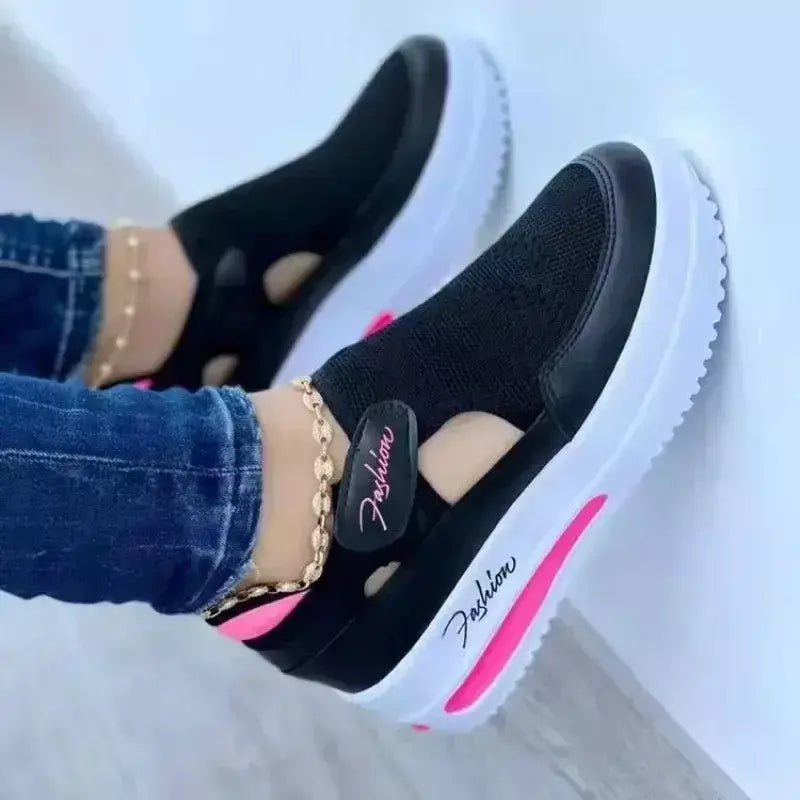 Tênis feminino sapatos mulher tênis de lona sapato feminino sapatos casuais senhoras sapatos esportivos plataforma tênis oco para fora sapatos