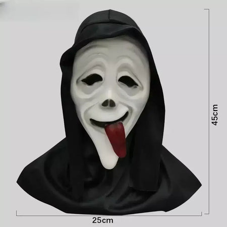 Látex grito ghostface máscara horror cabeça cheia máscara brincadeira cosplay traje filme assustador ghostface adereços decoração de casa fontes de festa
