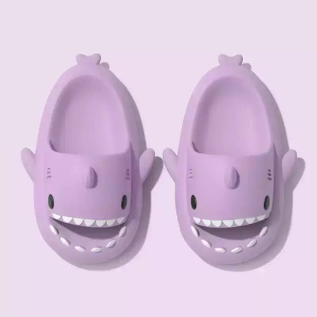 Chinelos de tubarão dos desenhos animados para homens e mulheres, slides internos do banheiro, moda casal, sapatos baixos, sandálias, EVA suave, chinelos de praia, verão