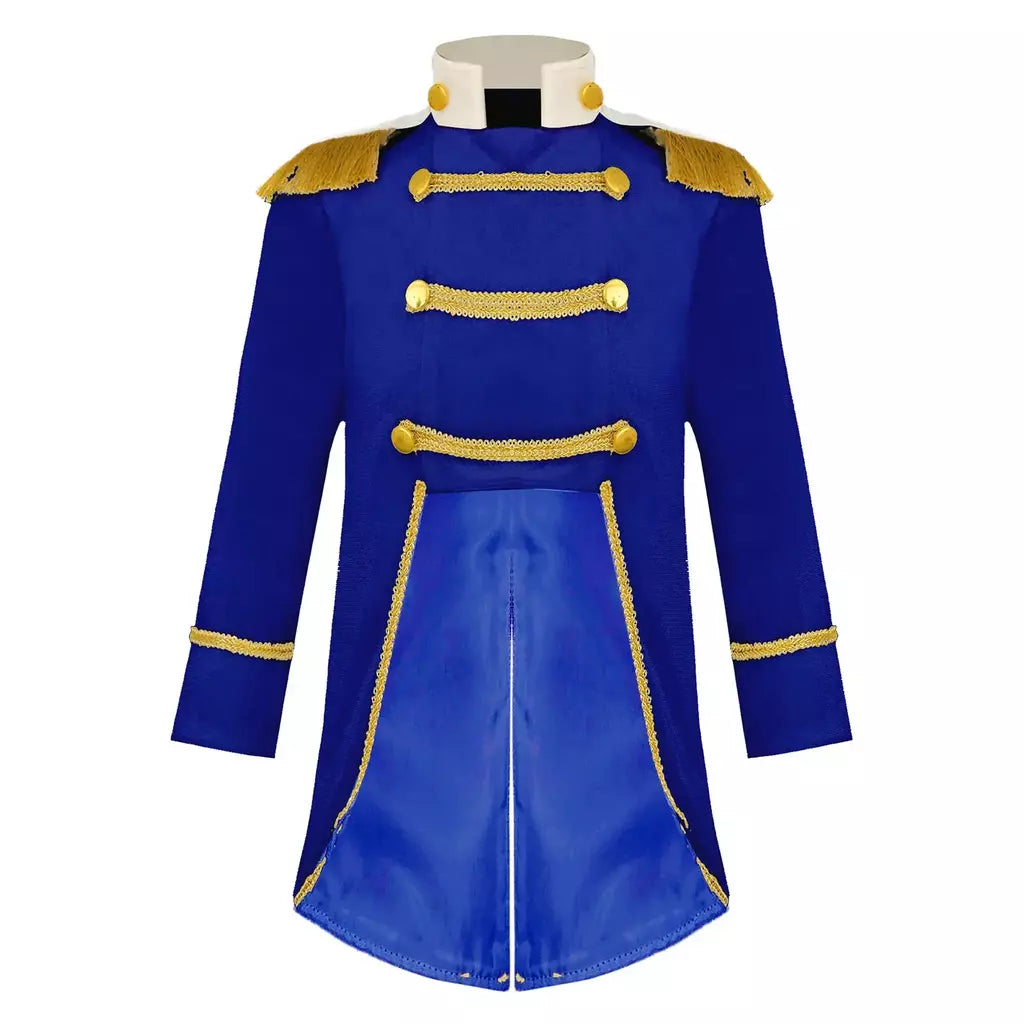 Meninos príncipe cosplay traje manga longa franja de ouro trança veludo smoking tailcoat tribunal real cosplay jaqueta vestir-se