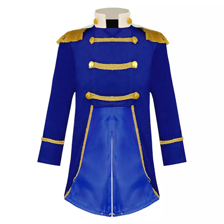 Meninos príncipe cosplay traje manga longa franja de ouro trança veludo smoking tailcoat tribunal real cosplay jaqueta vestir-se