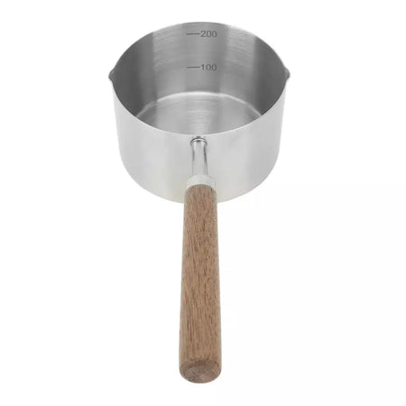 Mini Saucepan em aço inoxidável 304, aderência confortável, evitar queimaduras, panela portátil com balança, óleo, leite, manteiga, aquecedor, 200ml