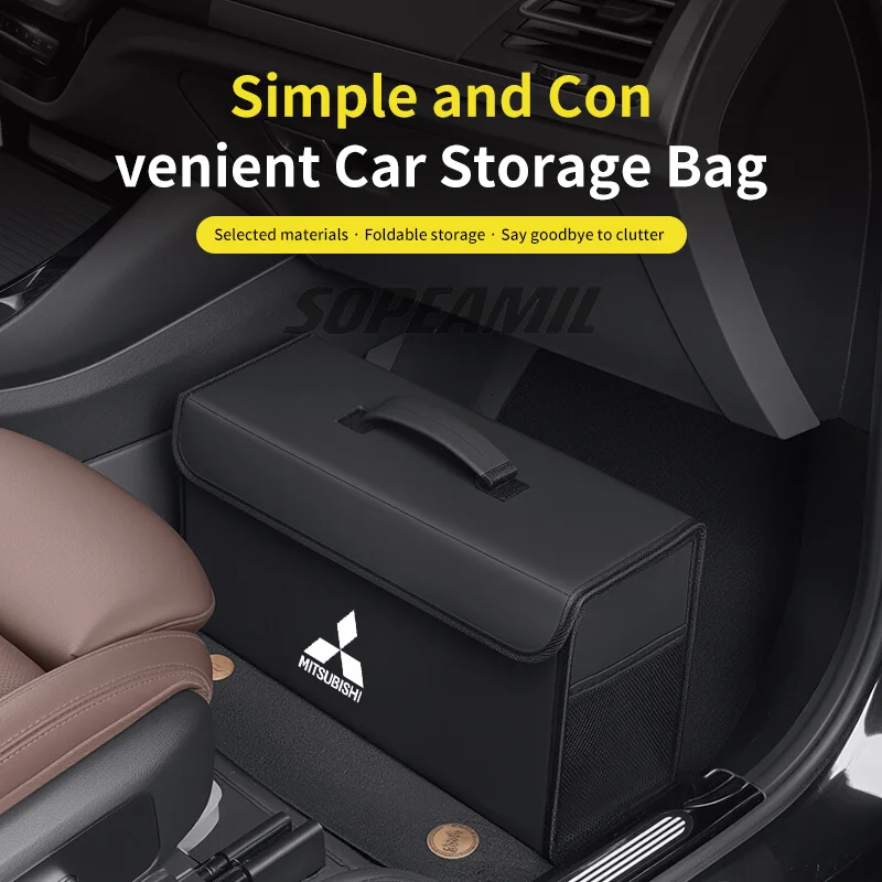 Caixa organizadora de porta-malas de carro, caixa traseira, armazenamento de arrumação, para mitsubishi outlander pajero asx colt lancer l200 triton ralliart