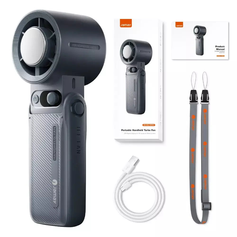 Novo ventilador portátil ao ar livre vento forte 199 engrenagem velocidade do vento led display digital turbo ajustável portátil portátil 8000mah