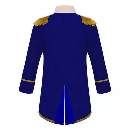 Meninos príncipe cosplay traje manga longa franja de ouro trança veludo smoking tailcoat tribunal real cosplay jaqueta vestir-se