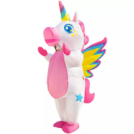 Vestuário colorido unicórnio animal trajes infláveis terno anime purim halloween carnaval festa cosplay traje para crianças adultas
