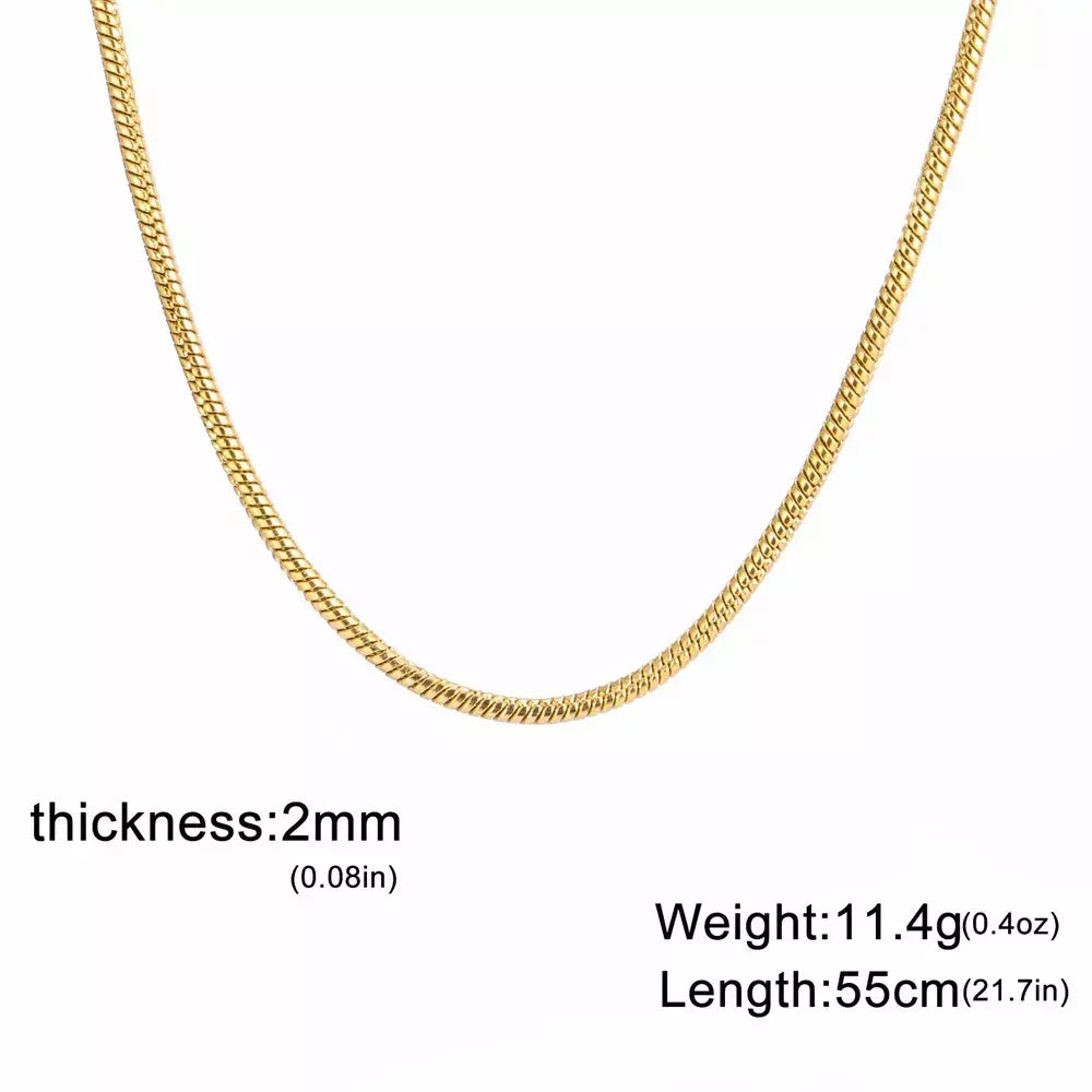 My Shape Rodada Cobra Cadeia Colar para Mulheres Homens Aço Inoxidável Link Cadeia 0.9mm 1.2mm 2mm Cadeia Gargantilha Moda Jóias Presentes