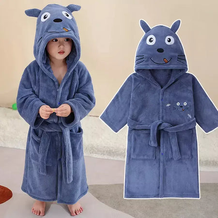 Roupão de Banho Criança, Robe Banho Infantil Absorvente Macio, Roupa Banho Bebé, Toalha com Capuz Infantil, Artigos Banheiro, Roupão Praia Piscina Menino Menina, Pijama Lar