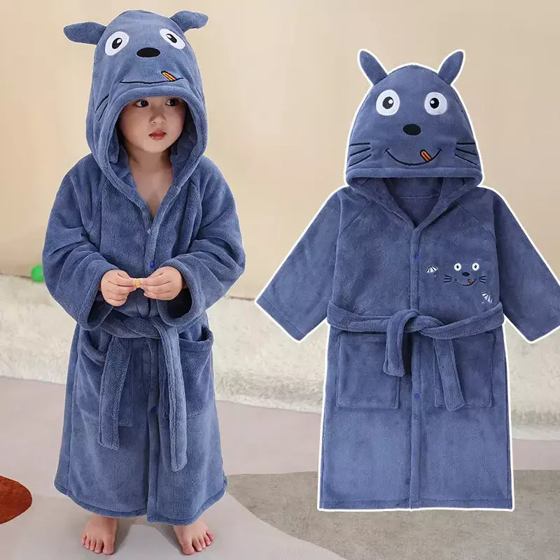 Roupão de Banho Criança, Robe Banho Infantil Absorvente Macio, Roupa Banho Bebé, Toalha com Capuz Infantil, Artigos Banheiro, Roupão Praia Piscina Menino Menina, Pijama Lar