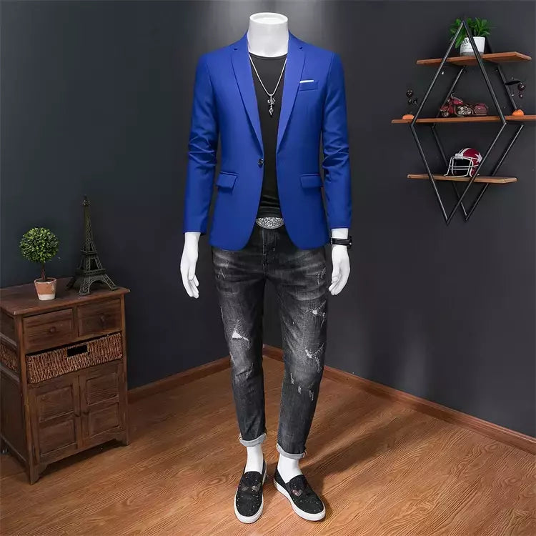 Blazer Casual de Negócios Masculino, Jaqueta Monocromática, Casacos Oversize, Smoking Masculino, Roupas de Marca, Roupas de Trabalho, Plus Size M-6XL