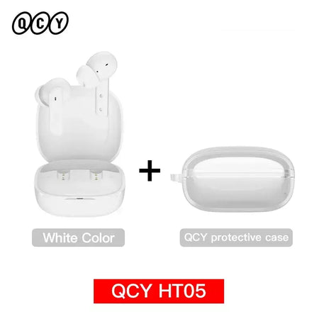 QCY HT05 ANC fone de ouvido sem fio 40dB cancelamento de ruído Bluetooth 5.2 fone de ouvido 6 microfone ENC HD chamada TWS fones de ouvido modo de transparência