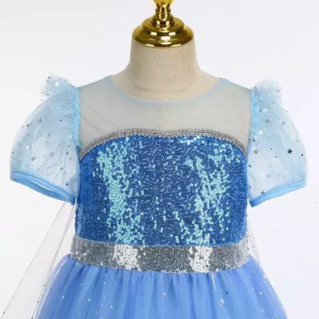 Crianças elsa traje menina aniversário malha vestido de princesa crianças cosplay neve rainha desempenho fantasia noite roupas de halloween