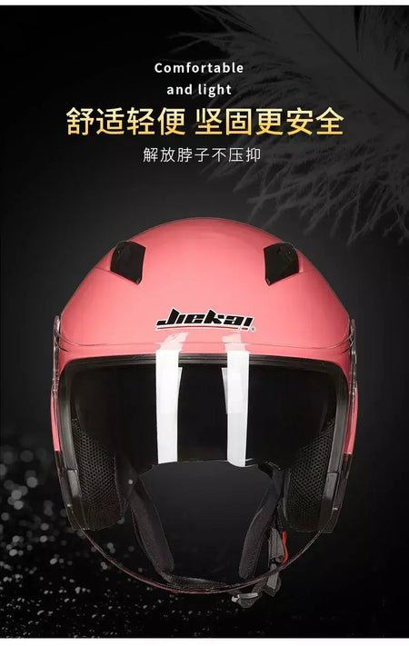 Capacete de motocicleta masculino feminino quatro estações capacete para motocicleta cascos para moto lente dupla corrida meia capacete