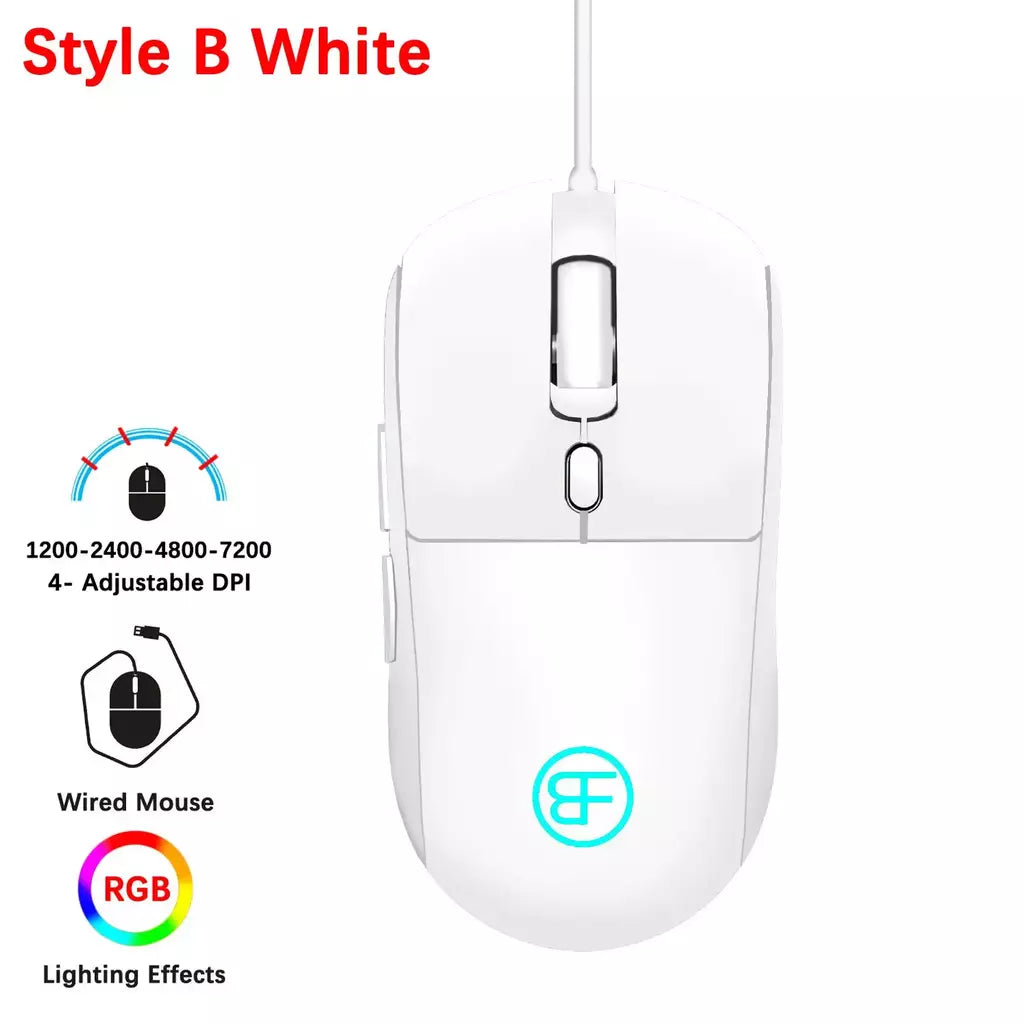 Rato de jogo com fio usb ratos mecânicos usb luz luminosa mouse óptico gamer ratos para computador portátil jogo