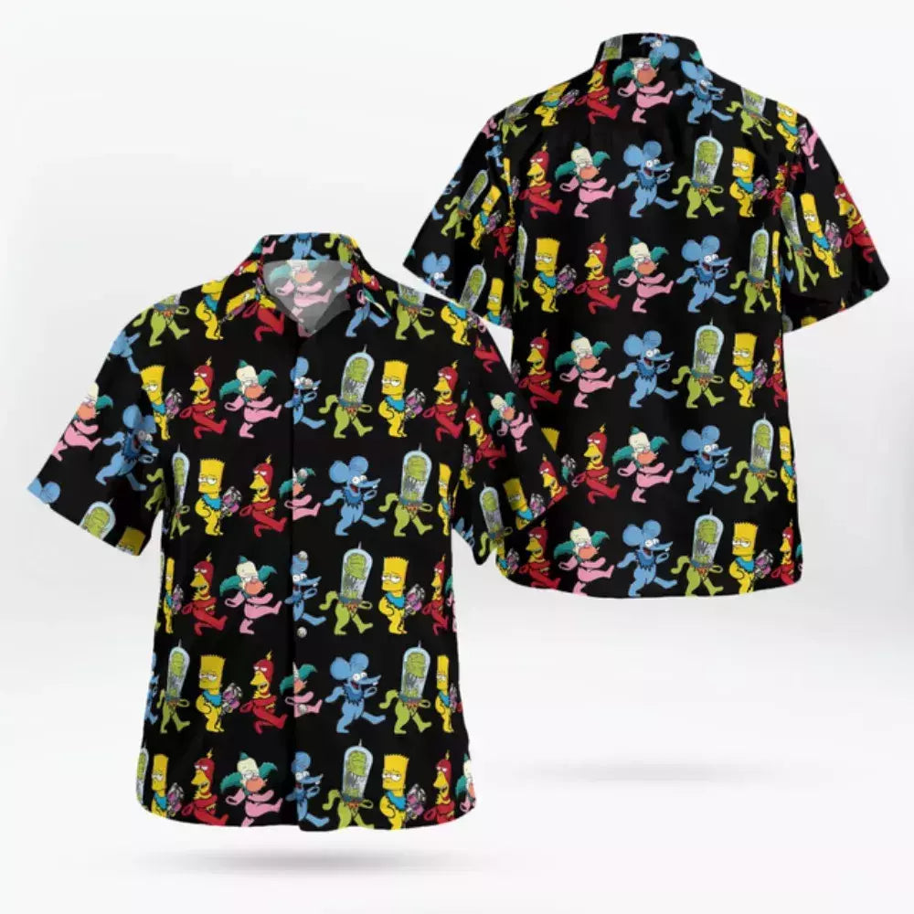 Camisa casual floral havaiana cartoo n masculina, camisa de manga curta 3D de grandes dimensões para praia, moda engraçada, venda quente, verão