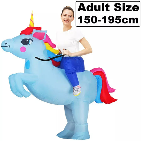 Vestuário colorido unicórnio animal trajes infláveis terno anime purim halloween carnaval festa cosplay traje para crianças adultas
